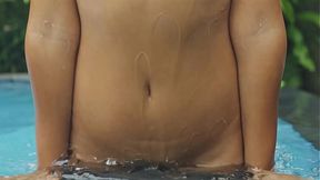 SANKTOR - CUTE ASIAN BABE MASTUTBATES IN THE SWIMMING POOL
