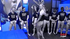 GGG - TALL BLONDE SURROUNDED BY MANY LOADED AND HARD COCKS