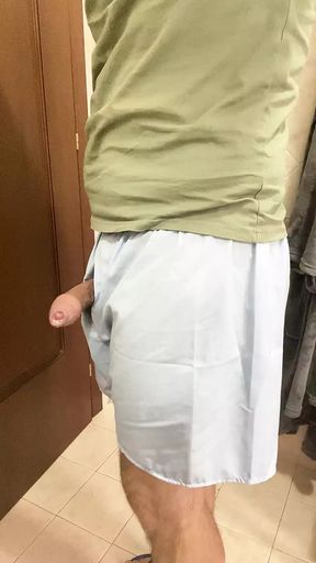 Wanking in my classic boxer shorts - my dick is very wet