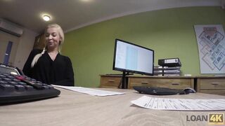 LOAN4K. Smart Young Chick comes to Loan Office with Shaved Pussy