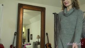 Step-mom Aunt Judy rides my cock in homemade mature porn