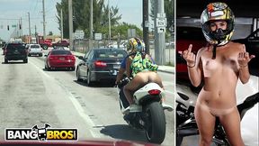 Big Booty Latin Babe Rides A Motorcycle & A Cock