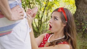 Charming sexy Cassidy Klein enjoys sucking big dick and fucking outdoors