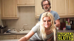 Blonde whore Jakki Louise gets stuffed with a big thick meat