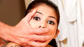 Petite Latina teen fucks her stepbrother after catching him naked in the bathroom