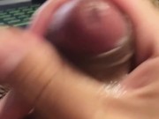jerking off while watching porn and releasing a thick nut