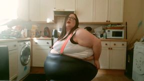 SSBBW BBW Kitchen Play in Sexy Tight Clothing Part 2