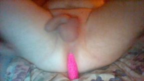 Playing with my dick with dildo in the ass
