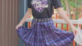 Asian Sissy masturbates in public