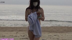 Sissy ijuin maki and micro bikini on the beach (pink)