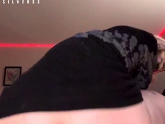 Bubble butt amateur goes solo with a toy in the powder room