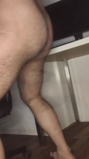 Man with thick thighs masturbates and shoots a huge load   Clip 2
