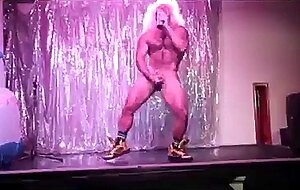 Muscular Bear Stripper with a Huge Cock