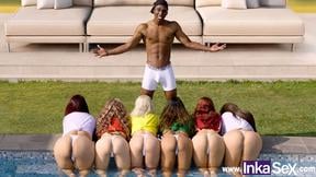 Cholondinho Gaúcho throws an orgy and fucks his Latina fans all year round