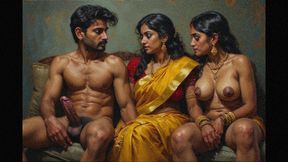 Busty milf gangbang sex with a group of big black cocks