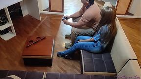 Japanese wife cheats with stepbrother while boyfriend watches