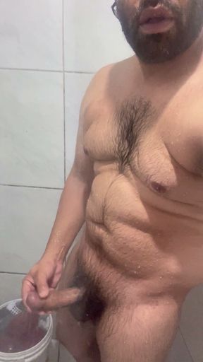 Hard cock in the shower