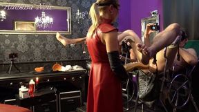 Monster Dildos pegging double fisting extreme - Adelina Noir with 2 giant anal Dildos