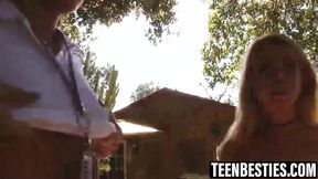 Lesbians unleashed outdoor orgy with sex toys galore