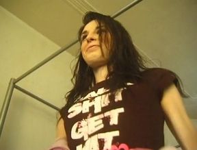 Small titted chick drains a lucky guy's cock