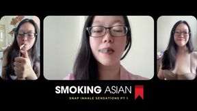 Real Smoking Asian Girl: Sexy Snap Inhale Cigarette Smoking Compilation