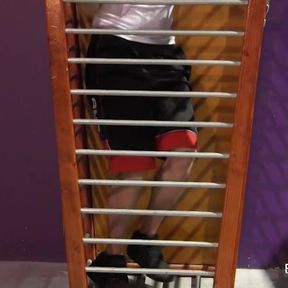 Twink sub bound in cage and tormented by skinny Dom