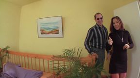 a beautiful german milf gets picked up by a guy who takes her home to fuck her.