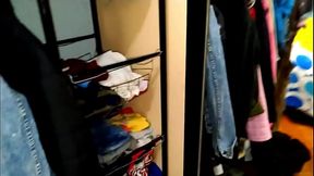 Young man spies on neighbor's sexy blowjobs and pussy licking