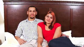 Real Hispanic Lovers with Curvy Red Haired Barely Legal First Time Porn