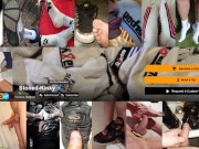 SK Pissing myself in bed wearing trackies & urethal chastity
