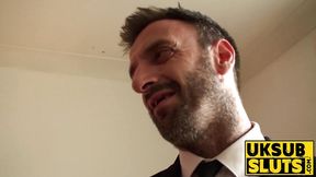 Red-haired Gets Throat Fucked in Rough BDSM Session