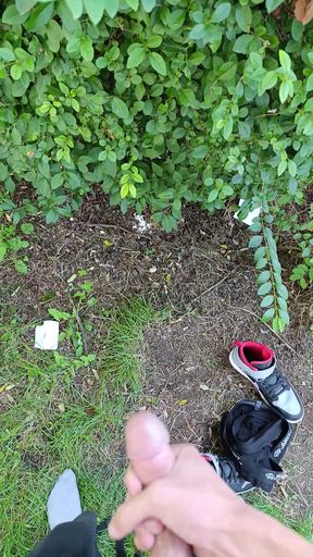 Handjob in nature