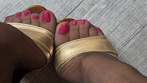 Milah Modeling her beautiful Kiara heels on her sexy Secrets in Lace stockings