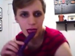 Twink Crossdresser Cums Hard