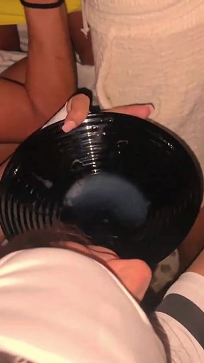 Bukkake Gangbang Amateur for Two Whores.