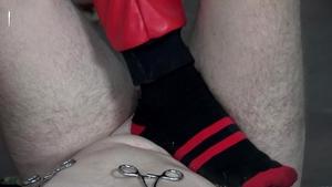 Feet in Chains, Nipples Clamped