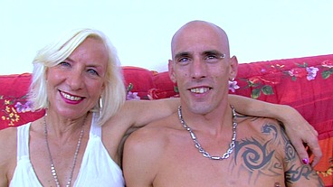 Very sexy old MILF gets fucked by a young guy with a big hard cock