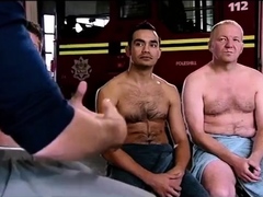 Daddy Bombeiros Get a Testicular Exam by Amateur Medic