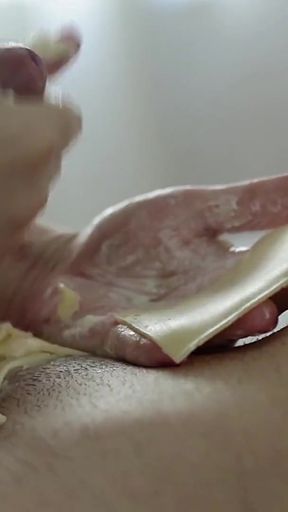 Powerful moment from "Cheese Lover is playing with cock"