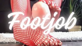 Masturbation footjob With my fishnet stockings