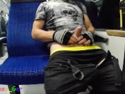 On the train ride home, I cheekily jerk off my cock