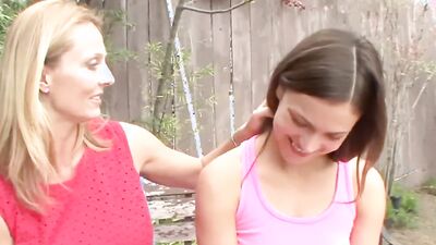 MILF and stepdaughter are passionately licking one another's wet cunt