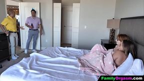 FamilyOrgasm - Men of the House Play with Their Step Daughters after Catching Them at Bed