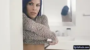 Busty Tattooed Tranny Babe Foxxy Sucks And Fucks Her Stepsis Black Bf