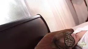 Blindfolded Asian girl gets oiled up and used as a cum dump
