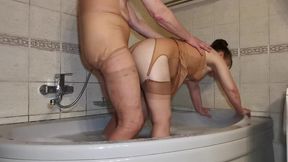 sensual evening bathtub pleasure - mari latexa and simon latexa real sex