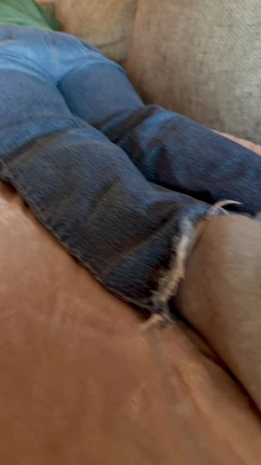 Sock-loving wife gets tickled in jeans and feet of soles