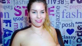 Busty Babe Chats and Plays with Boobs