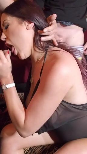 PAWG MILF Cum Slut Tyla Moore Sucks off Older Guys in the Club and Takes Multiple Cumshots