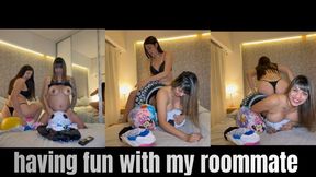 Two girls playing- Beach ball-Inflatable